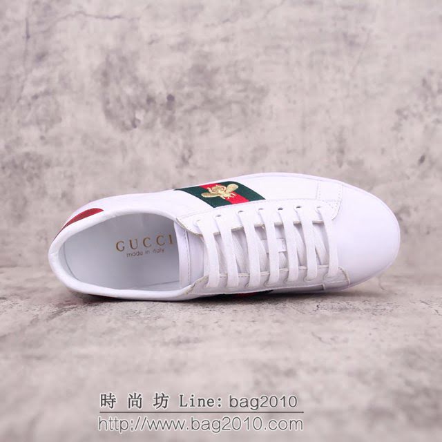 GUCCI男鞋 古奇小蜜蜂經典頂級版 Gucci小白鞋 情侶款 古馳Ace Sneakers小白鞋  hdnx1201